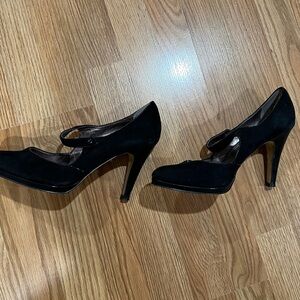 Franco Sarto Black Women's Suede Mary Jane Heels Size 9M